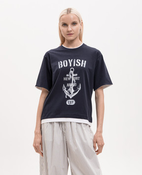 Juun.j Blue printed T-shirt JW6442W52R