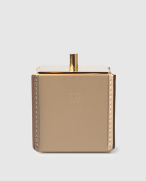 Treesseci MERIDIEN leather bathroom set with dispenser, glass, organizer and stand MER97ATOSL