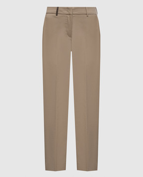 Peserico Khaki pants with patch M04716J001953