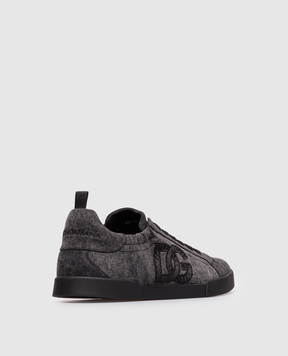 Dolce&Gabbana Black sneakers with monogram embroidery CS2445A0974