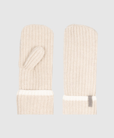 Beige cashmere gloves