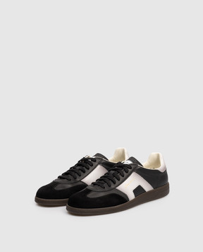 Santoni Black combination sneakers with logo MBPL21965DKTCYNE
