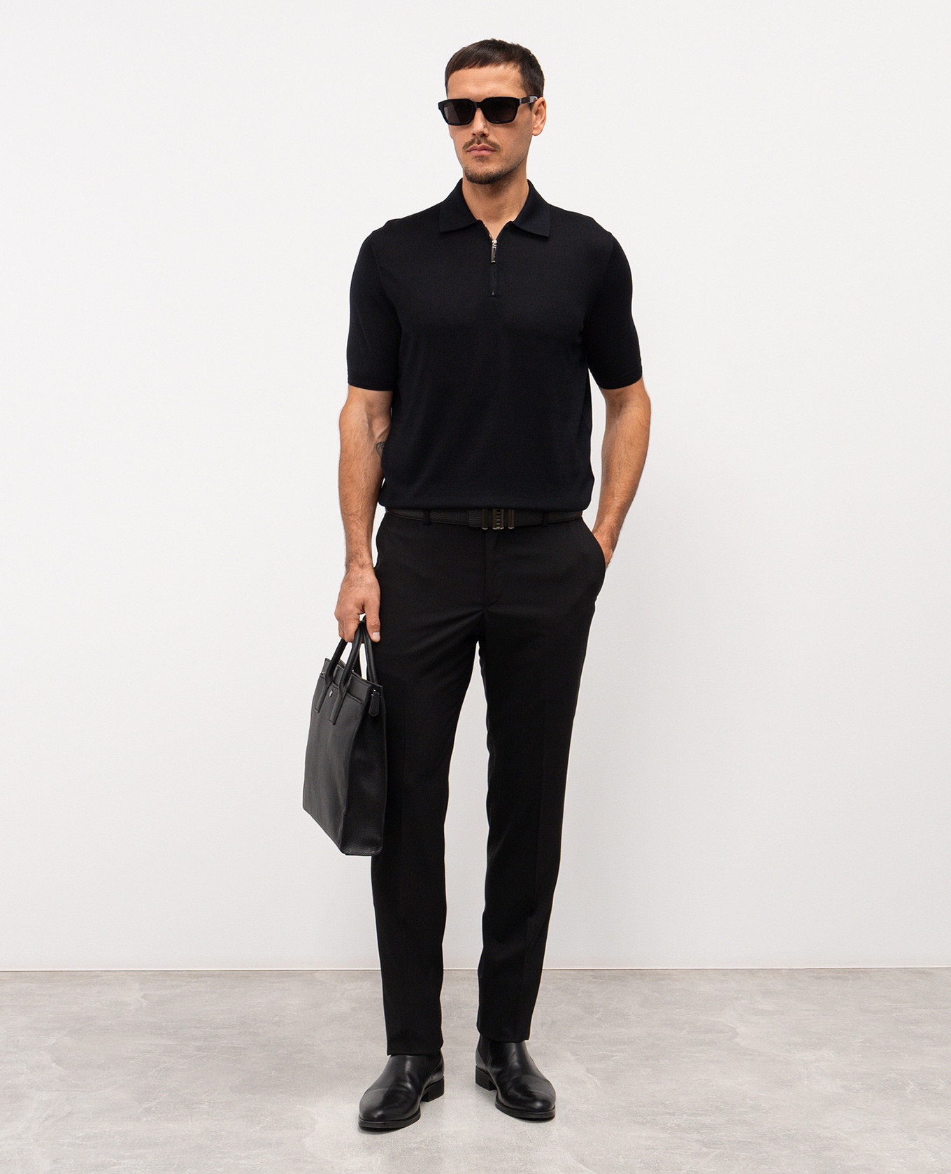 Black wool trousers with logo Stefano Ricci 2