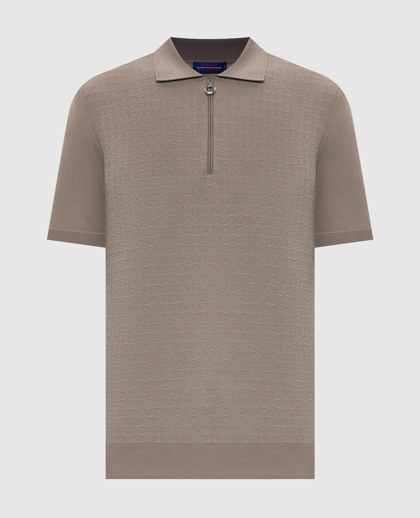 

Brown wool, cashmere and silk polo shirt Stefano Ricci
