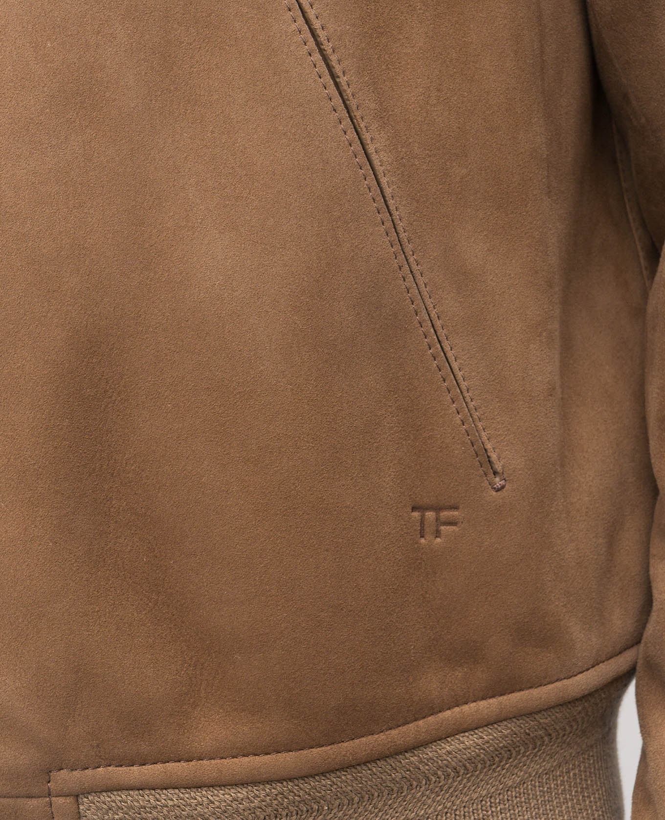 Beige suede bomber jacket Tom Ford 5