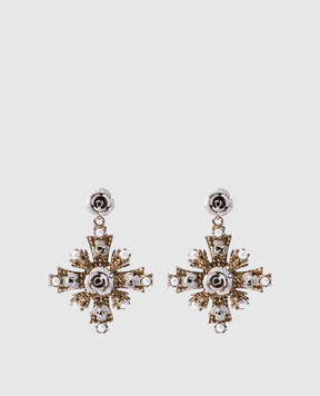 CelesteG Gold earrings with beads 2185