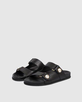 Jimmy Choo Fayence black leather flip-flops FAYENCESANDALSQM