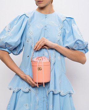 Dolce&Gabbana Children's pink leather bucket bag with monogram EB0266A1065