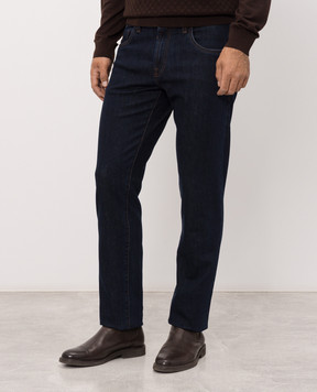 Scissor Scriptor Blue jeans with logo patch COSTANTINOT401862