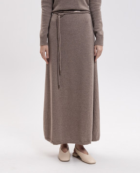 Max Mara OGGI beige cashmere midi skirt MXMOGGI