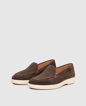 Santoni Brown suede loafers WUYA58856TISNPYL