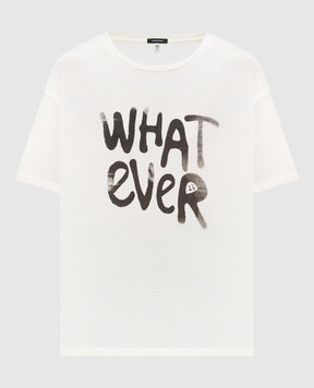 R13 Ivory T-shirt with contrasting print of the inscription R13WK141K155B