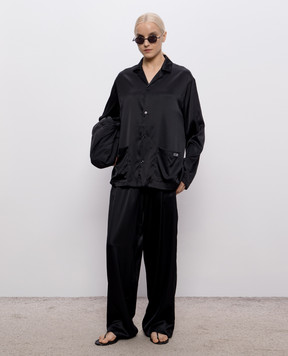 Maison Margiela MM6 Black silk blouse in pajama style MJHH50050