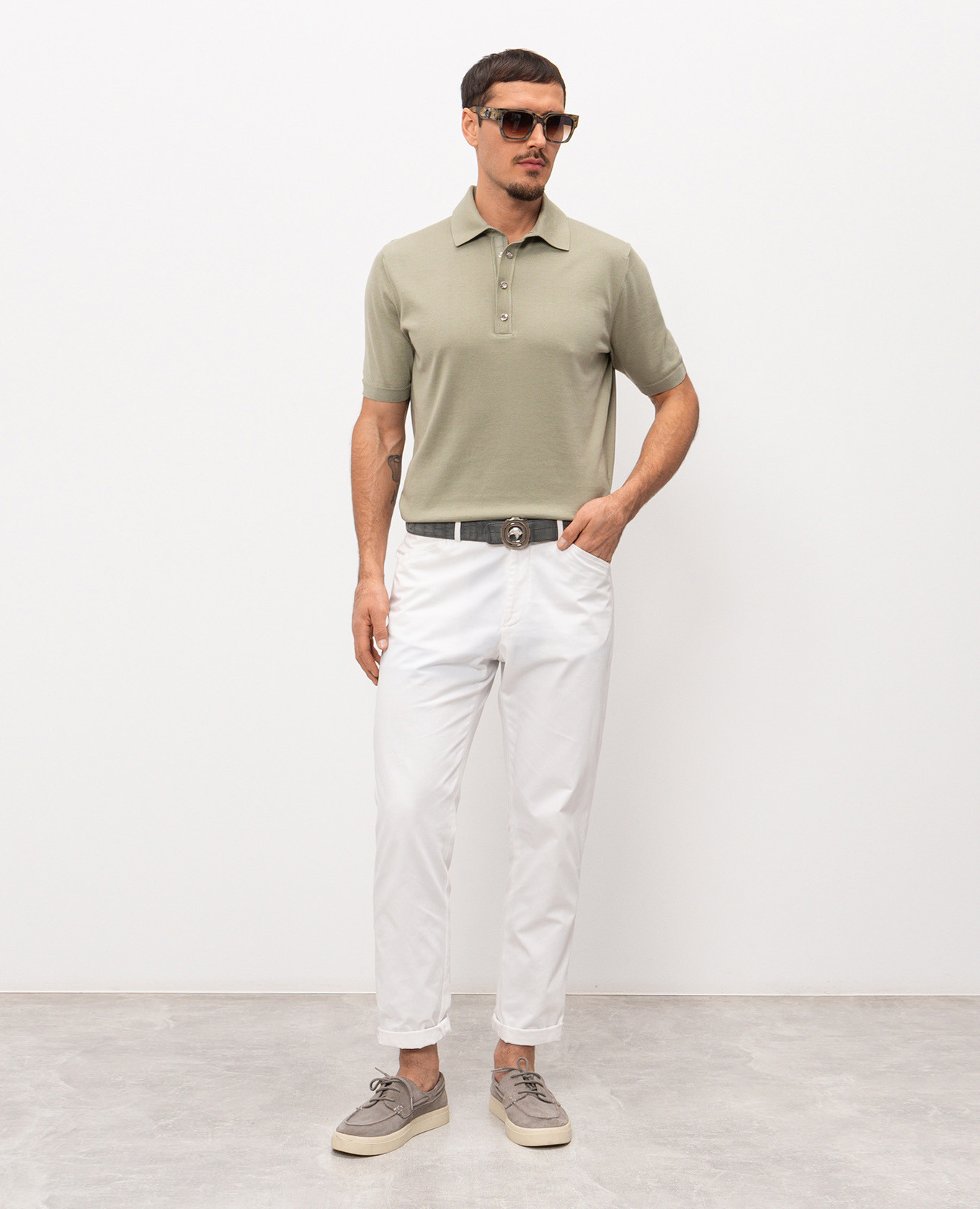 

Green polo with silk Stefano Ricci