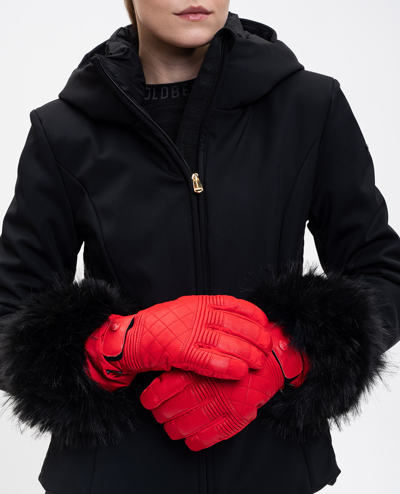 

Red combined ski gloves VELOCITÃ Goldbergh