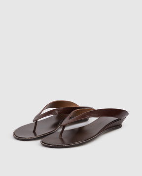Giuseppe Zanotti Nour brown leather flip-flops E600046
