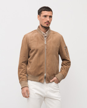 Tom Ford Beige suede bomber jacket LBS087LMS027