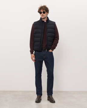 Peserico Blue down vest with logo patch R53082DG3604
