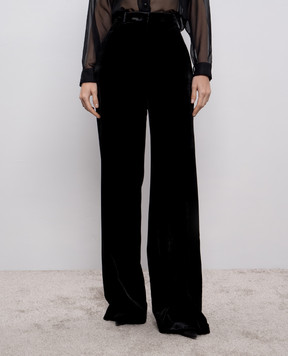Ermanno Scervino Black velvet pants D476P718QVJ