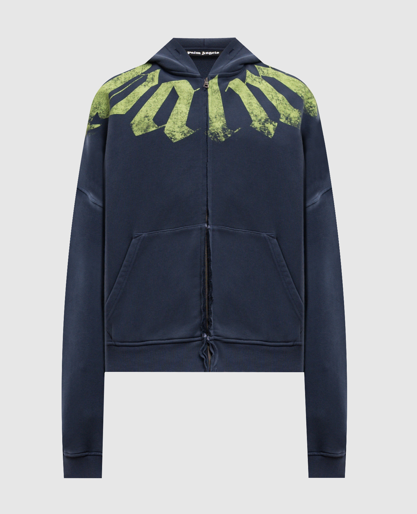 Blue sports jacket with logo print