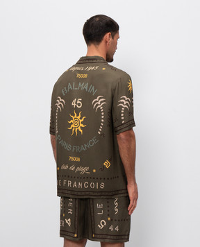 Balmain Khaki shirt with print GH0HN130VI80