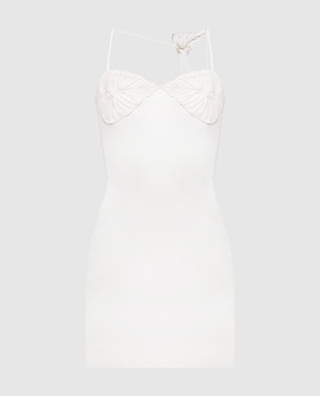 David Koma Ivory mini dress with embroidery SS26DK59D