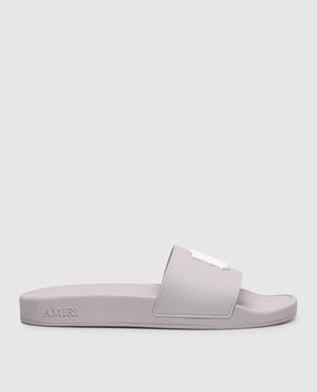 AMIRI Gray sliders with textured monogram AMCSCA1014