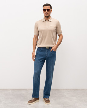 Stefano Ricci Blue jeans with a worn effect M8T61B3110T5006