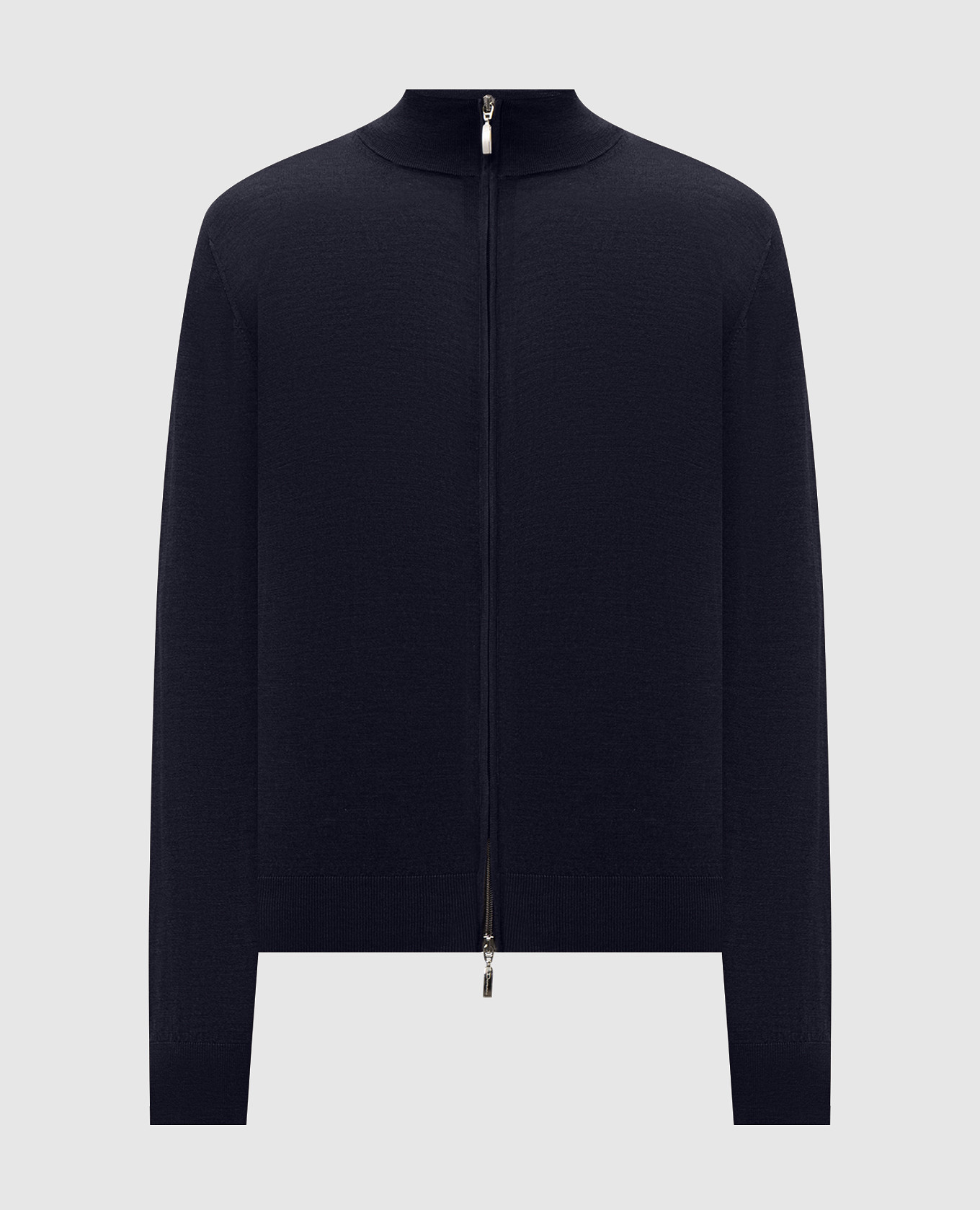 Blue cardigan made of wool, silk and cashmere