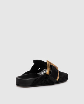 Balmain Anthem black buckle mules GN1UR207TMCA