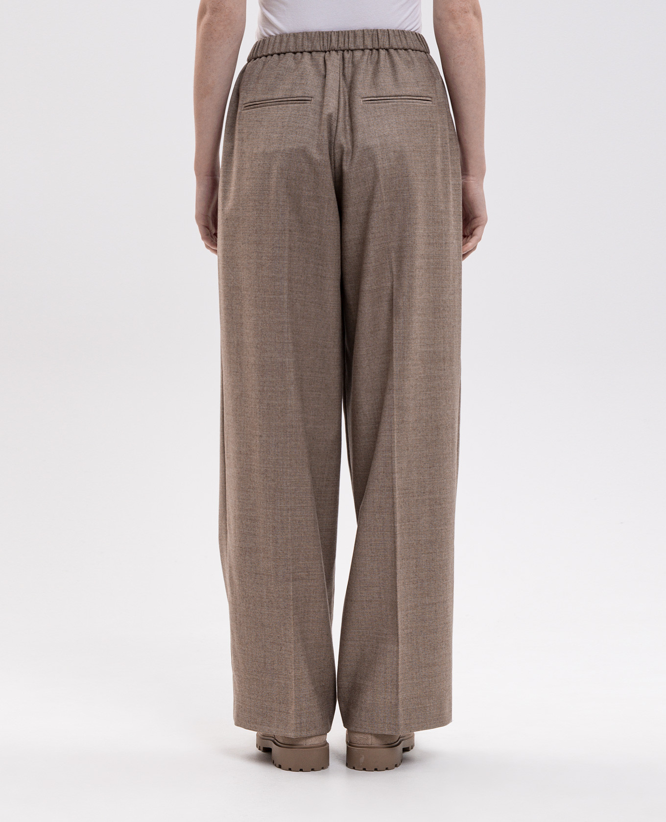 Beige wool pants Peserico 4