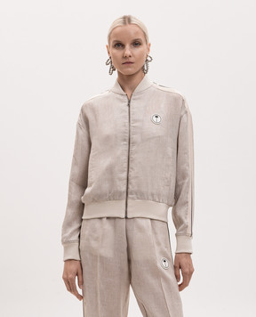 Palm Angels Beige linen bomber jacket PWBD06BS26FAB001