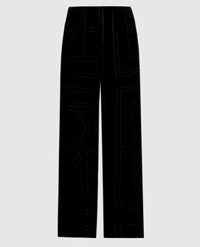 Toteme Black velvet pants with silk 261WRB1092FB0548