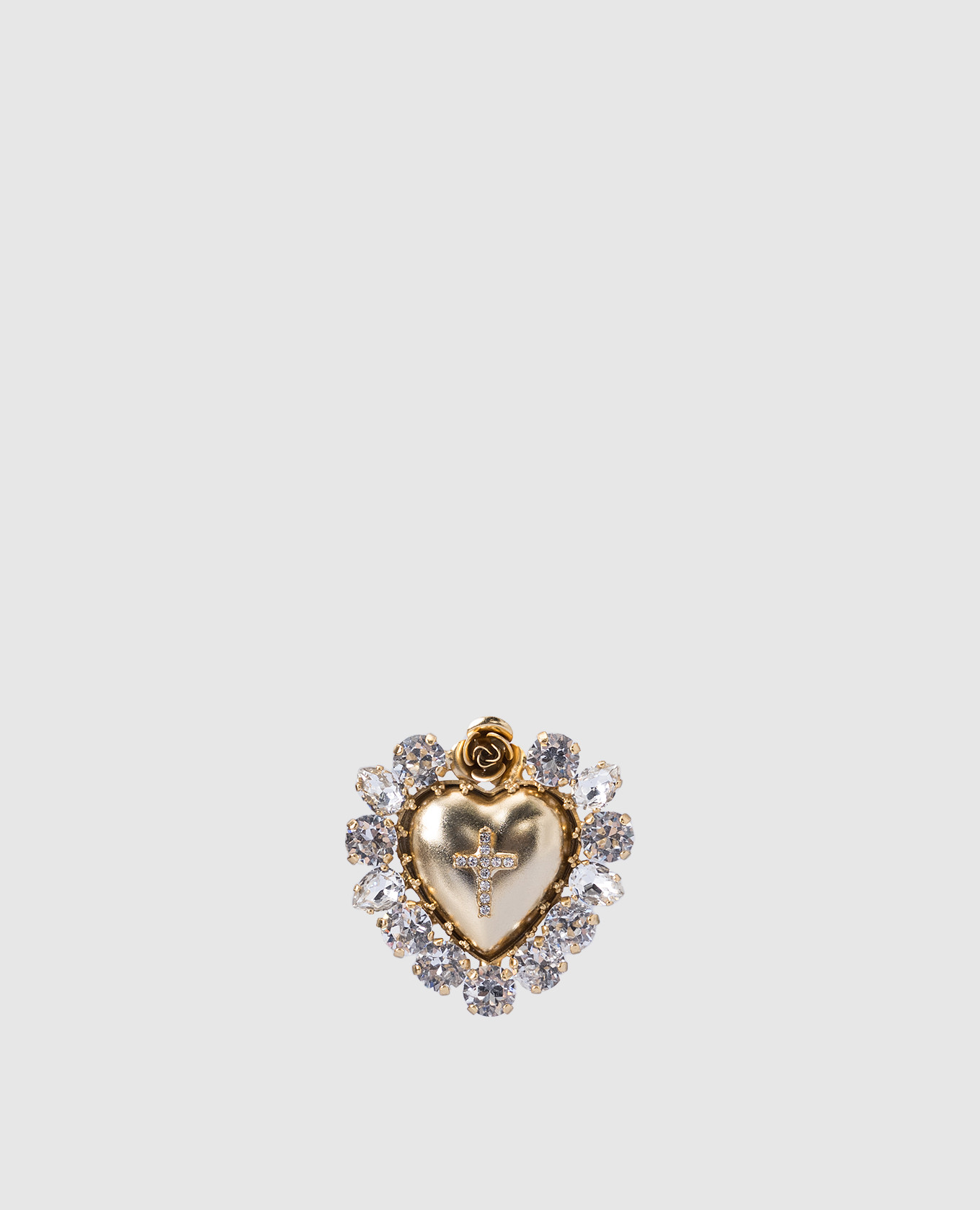 Gold heart-shaped ring with crystals CelesteG