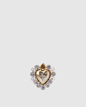 CelesteG Gold heart-shaped ring with crystals 1833