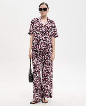 Asceno Pink printed silk blouse T022F58C505