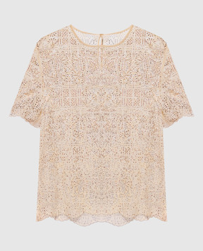 Ermanno Scervino Beige top with crystals D482L773CTUGB