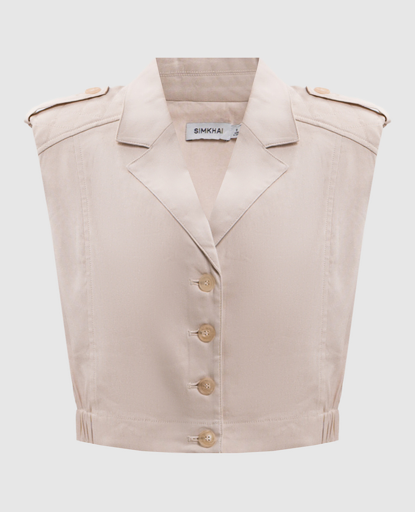 Beige York vest met linnen