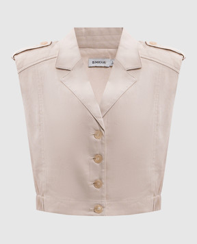 Simkhai Beige York vest with linen 3262081LE