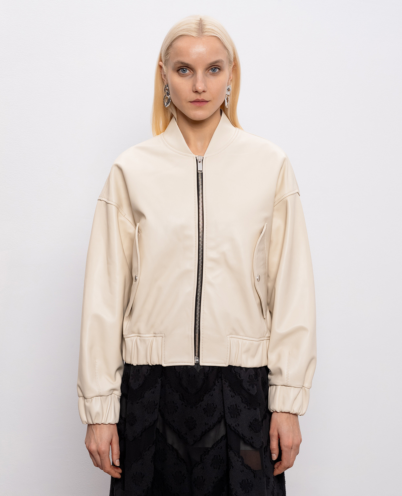 

Ivory leather bomber jacket Babe Pay Pls, Beige