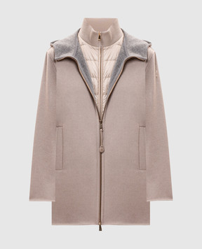 Moncler Beige Hemiptere wool and cashmere double-layer coat L20931A00063599N4