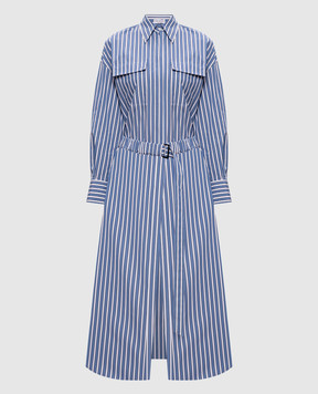 Brunello Cucinelli Blue striped shirt dress MH749A5465