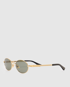 Bottega Veneta Gold oval sunglasses 861368V4450
