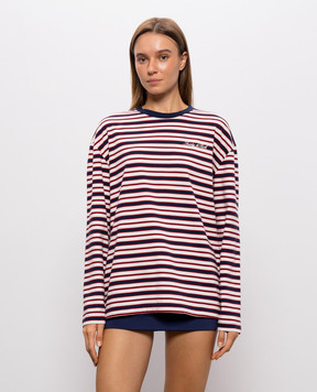 Sporty & Rich White striped long sleeve top TO12485326ST74