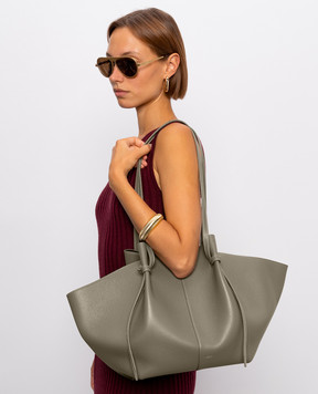 YUZEFI Mochi brown leather tote bag LARGEMOCHIPEBBLEGRAINLE