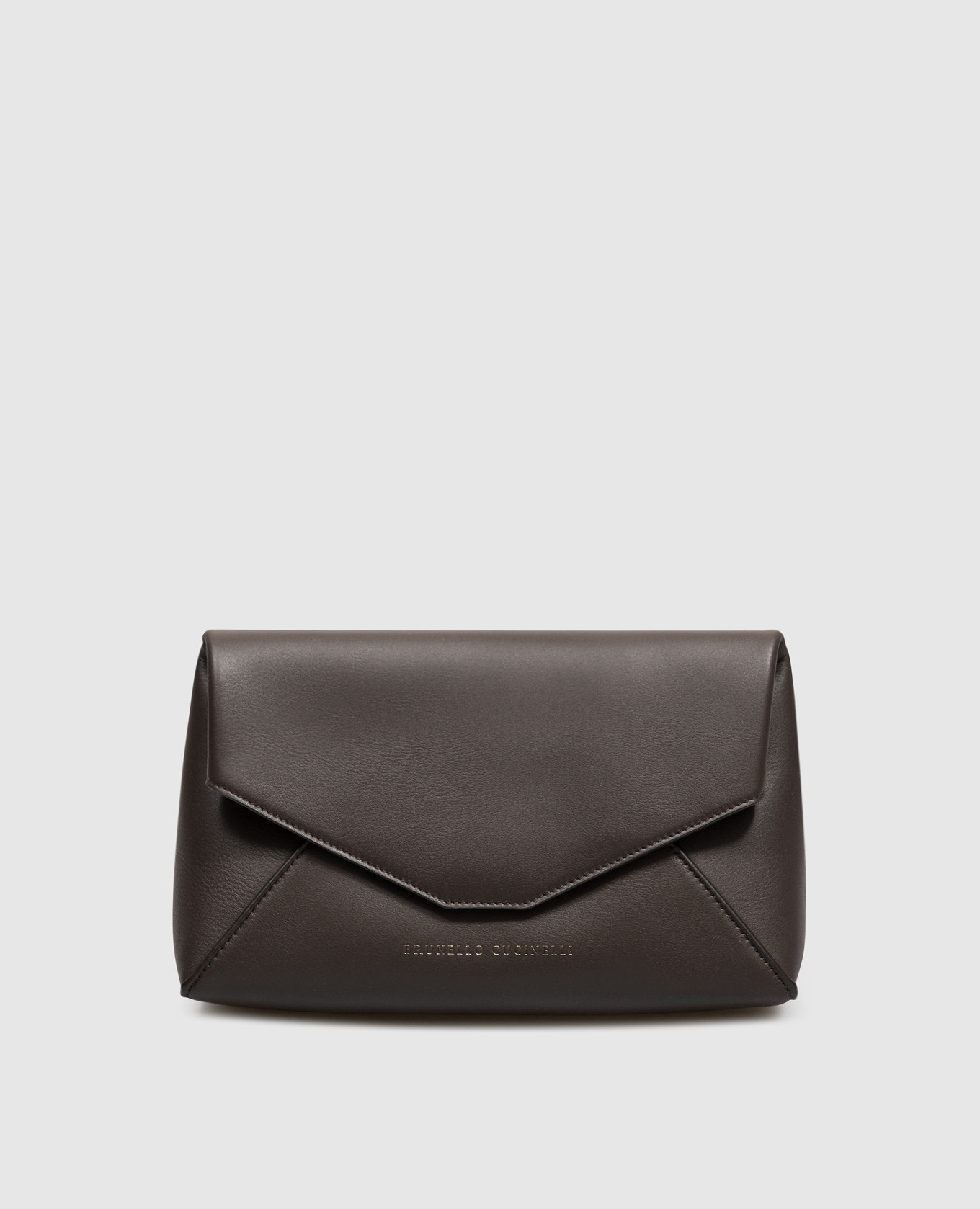 Brown leather cross-body bag with logo print