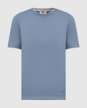 Enrico Mandelli Blue T-shirt with logo 3K050A5684