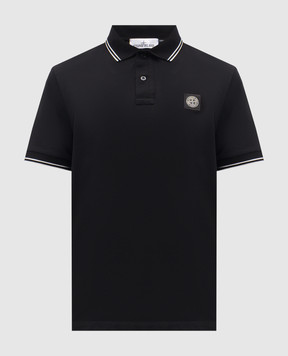 Stone Island Black polo shirt with logo patch L1S152200010S0018