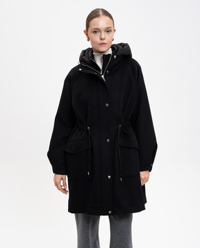 MooRER Black ALIMENA wool and cashmere parka ALIMENALE