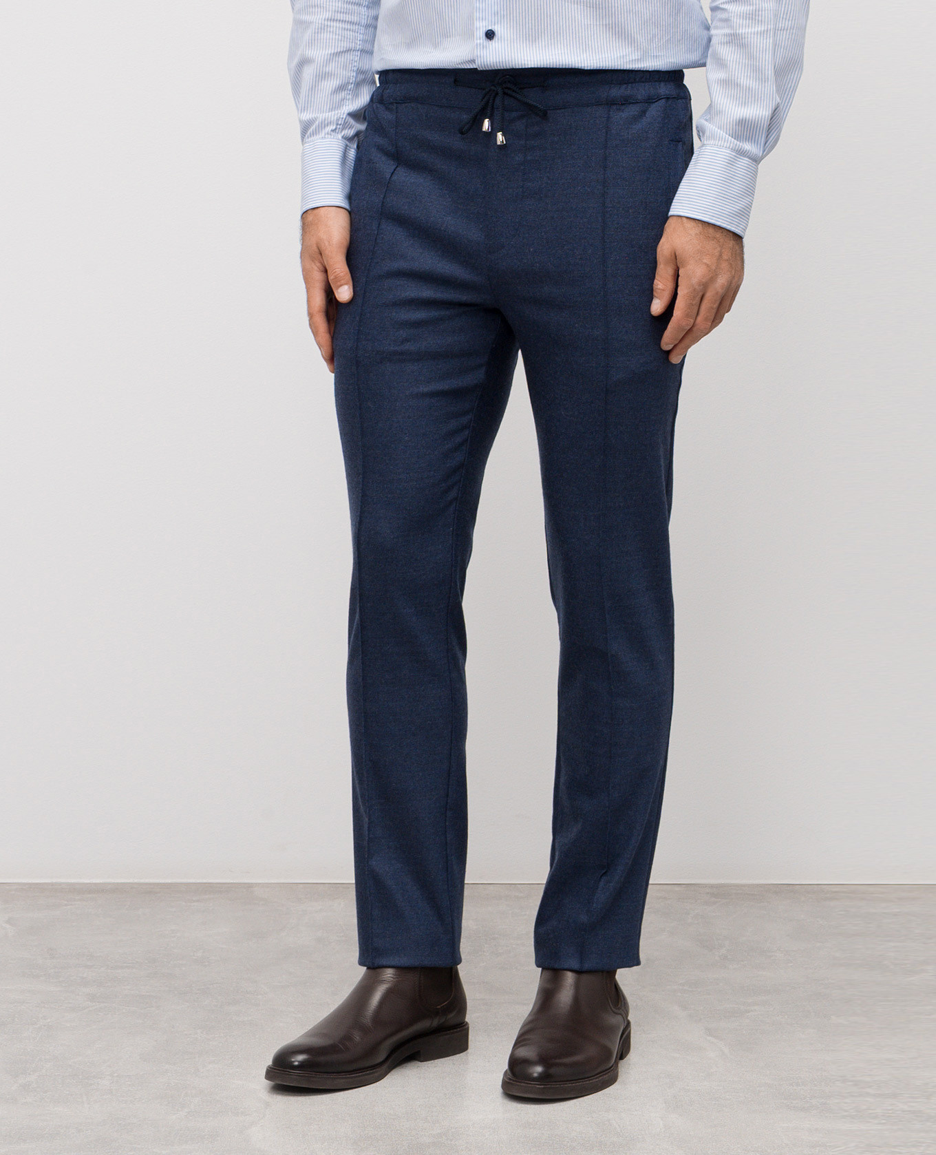 

Blue tapered wool and cashmere pants Doriani Cashmere